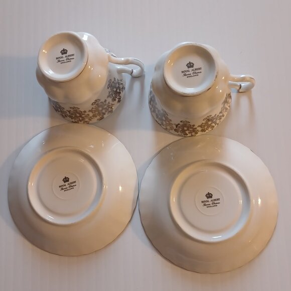 Royal Albert 25th Anniversary Silver Filigree Tea Cup & Saucer Set of 2 - Picture 4 of 11